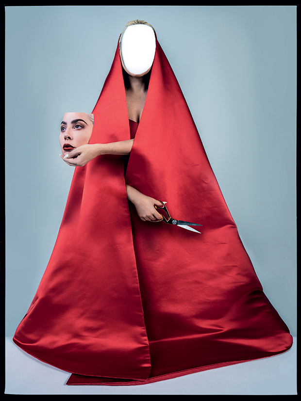 In a shocking 'W Magazine' spread, Lady Gaga cuts her face off with scissors
